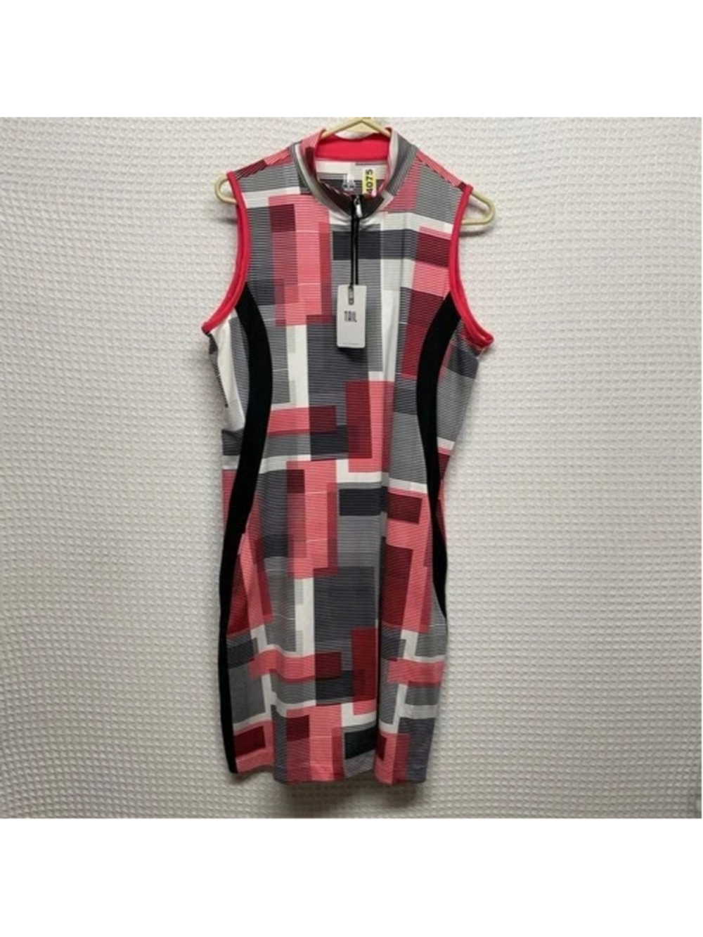 NWT Tail Striped Stretch UPF50+ Pickleball Tennis Golf Midi Dress Women L